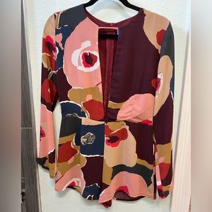 Burgundy Floral Long Sleeve Romper